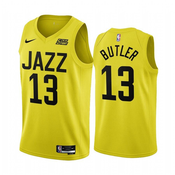 Men's Utah Jazz #13 Jared Butler Yellow 2022/23 Association Edition Stitched Basketball Jersey